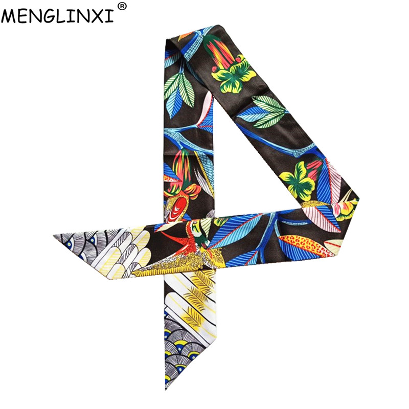 Luxury Bags Store - Luxury Brand Hummingbird Print Skinny Silk