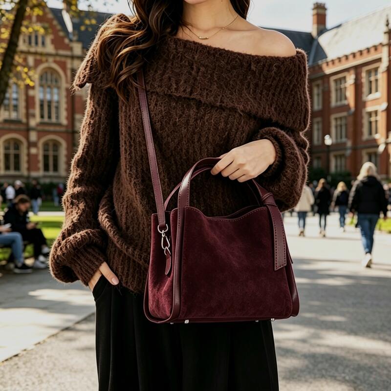 Winter Women's Genuine Suede C - Bucket Bag Suede ulasan dan harga