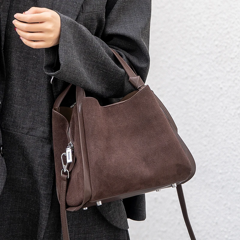 Winter Women's Genuine Suede C - Bucket Bag Suede ulasan dan harga