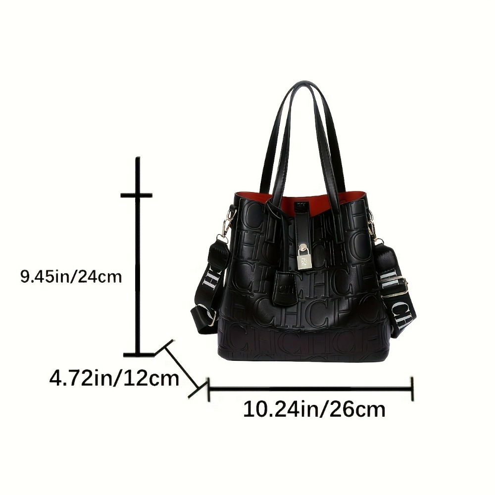 New Trendy Letter‑Printed Wome - Bucket Bag Suede ulasan dan harga