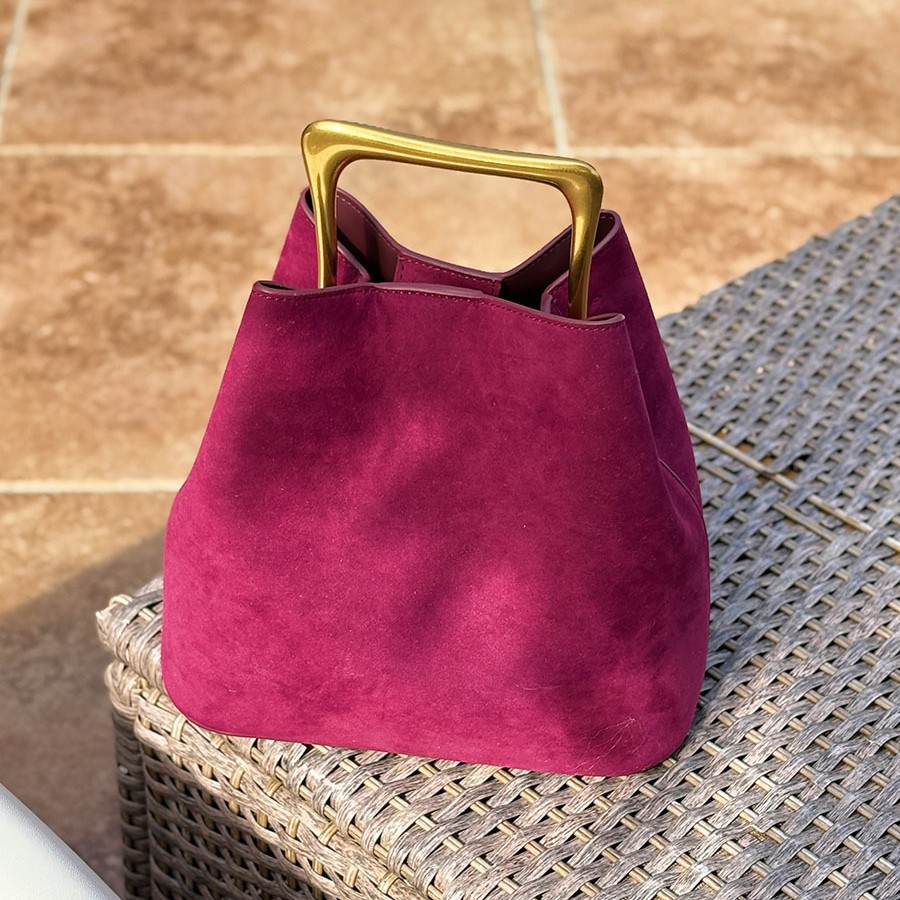 Genuine Suede Leather Women Sh - Bucket Bag Suede ulasan dan harga