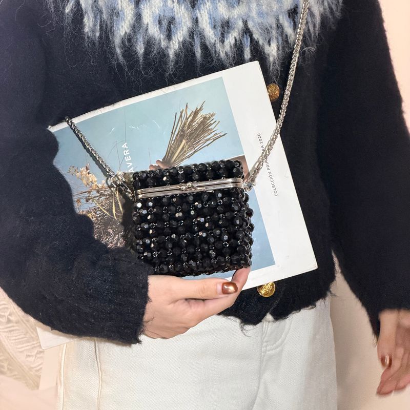 Vintage Black Beaded Clutch Ba - Luxury Bags Store ulasan dan harga