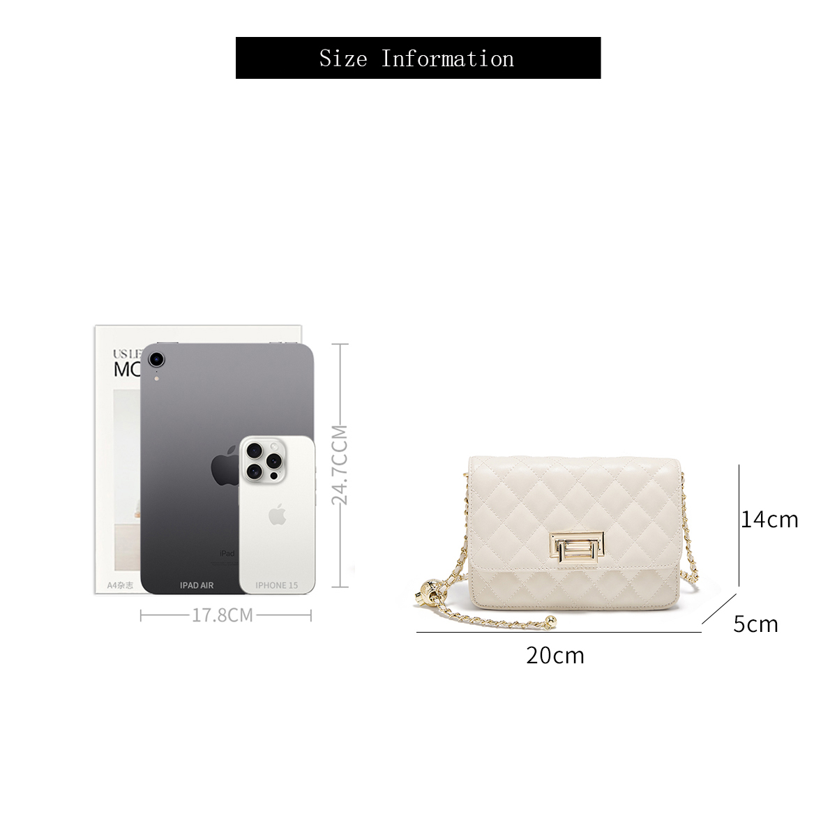 FOXER 2026 Women White Quilted - Luxury Bags Goyard ulasan dan harga