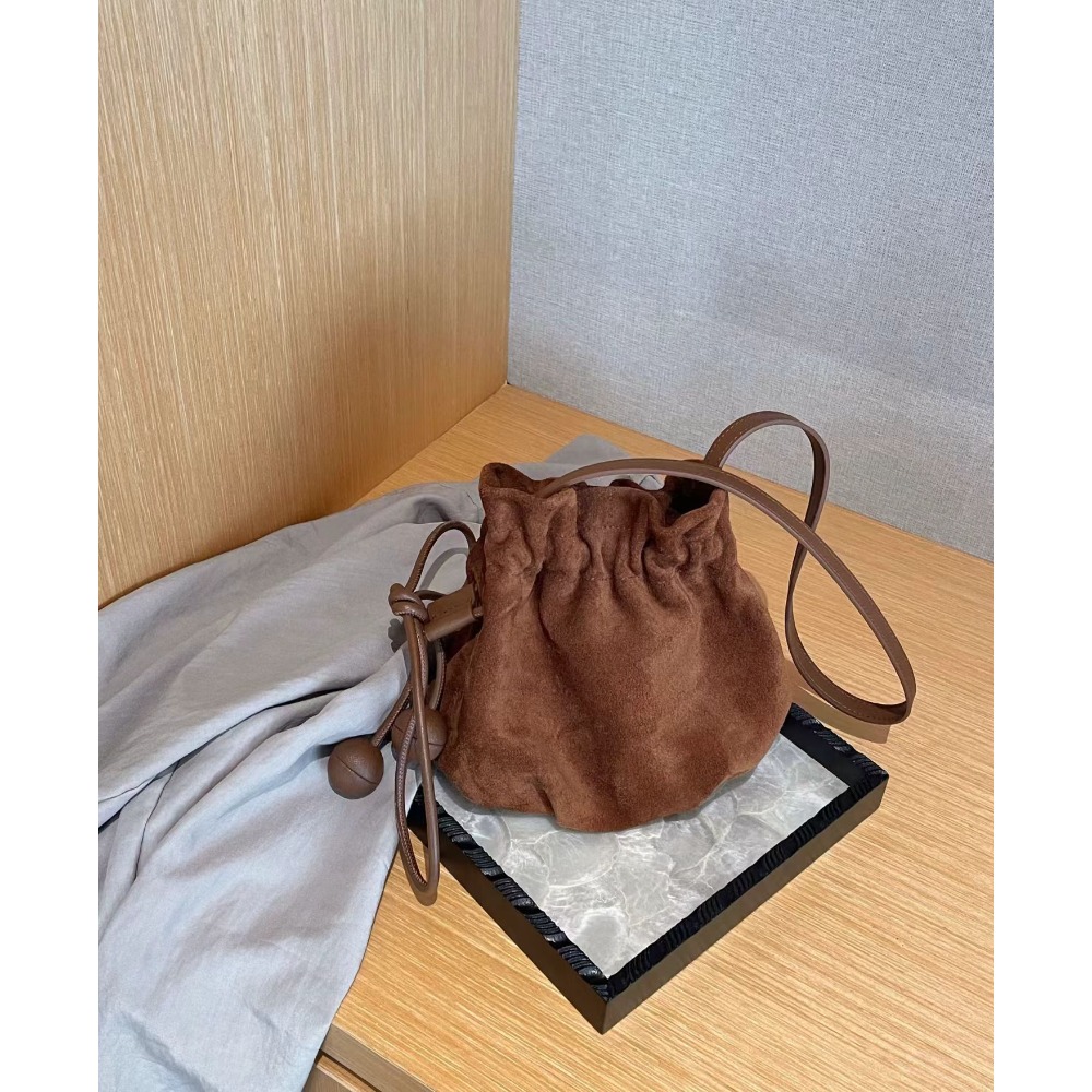 Vintage Leopard Print Drawstri - Bucket Bag Suede ulasan dan harga