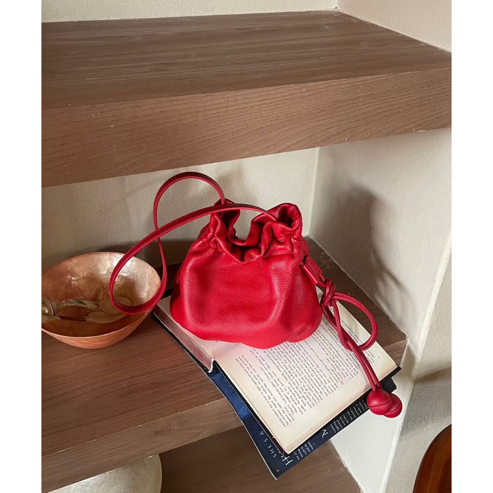 Vintage Leopard Print Drawstri - Bucket Bag Suede ulasan dan harga