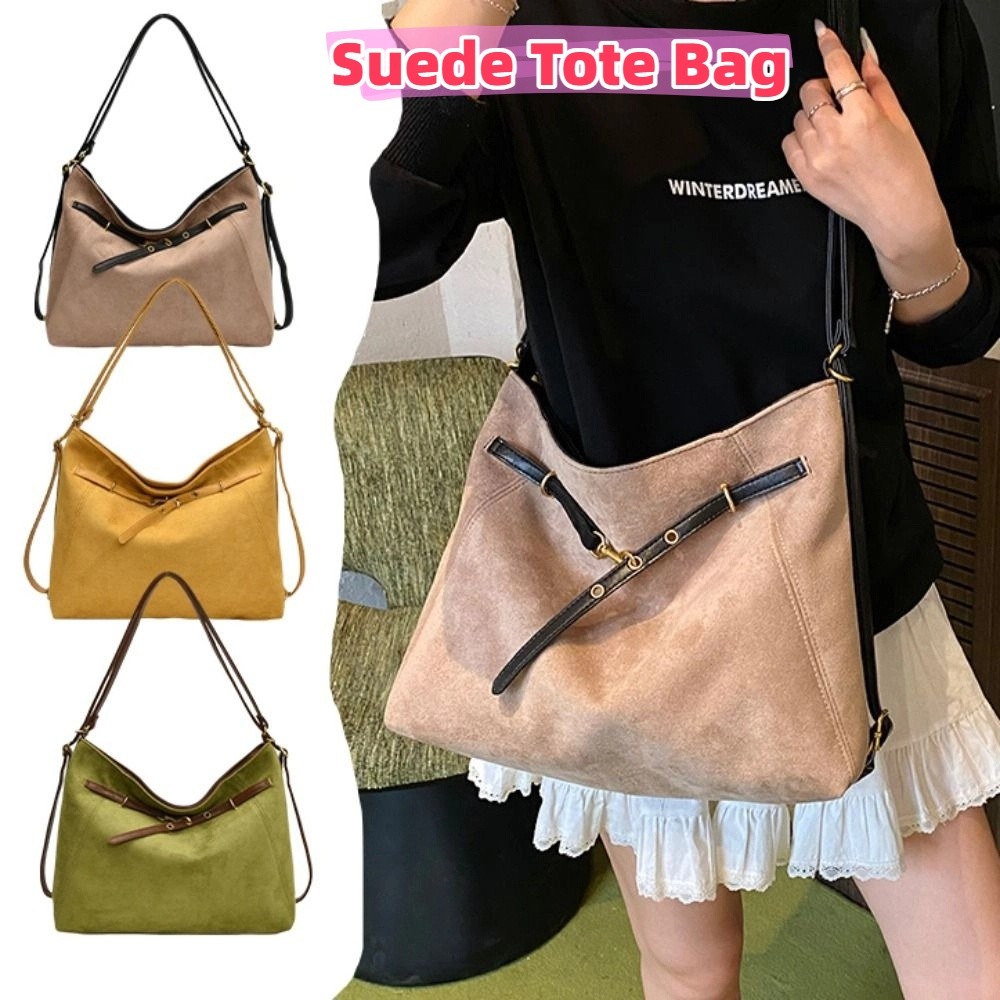 Trendy Large Capacity Suede To - Bucket Bag Suede ulasan dan harga