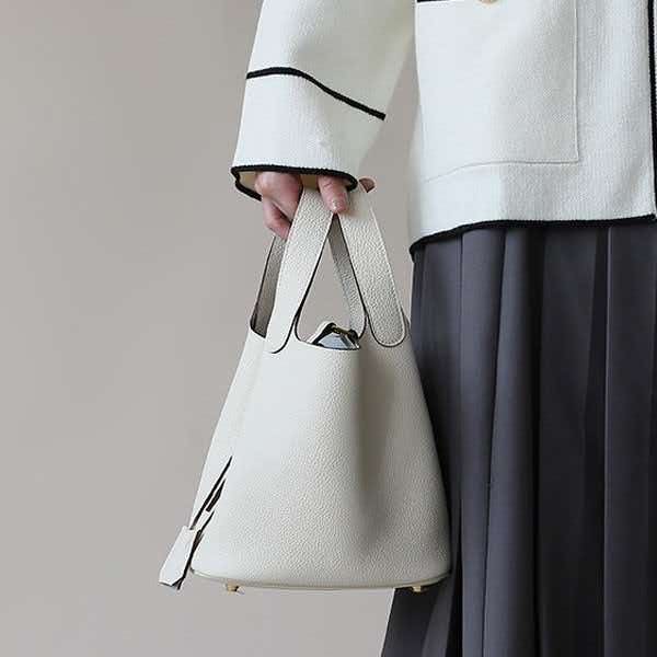 Leather Vegetable Basket, Wome - Bucket Bag Suede ulasan dan harga