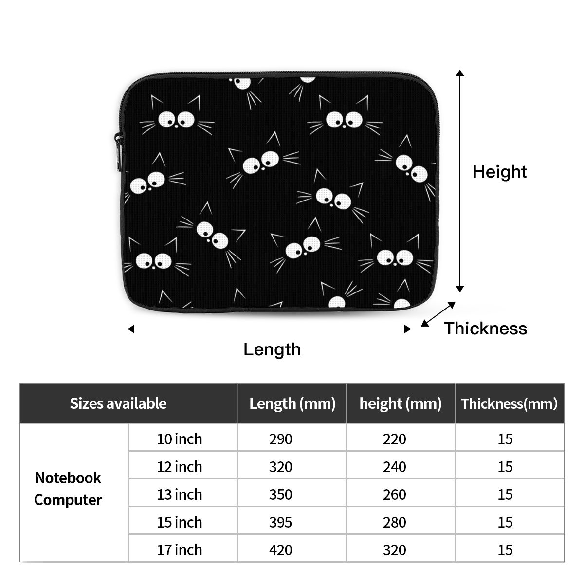 Cute Black Cat Pattern Noteboo - Luxury Bags Laptop ulasan dan harga