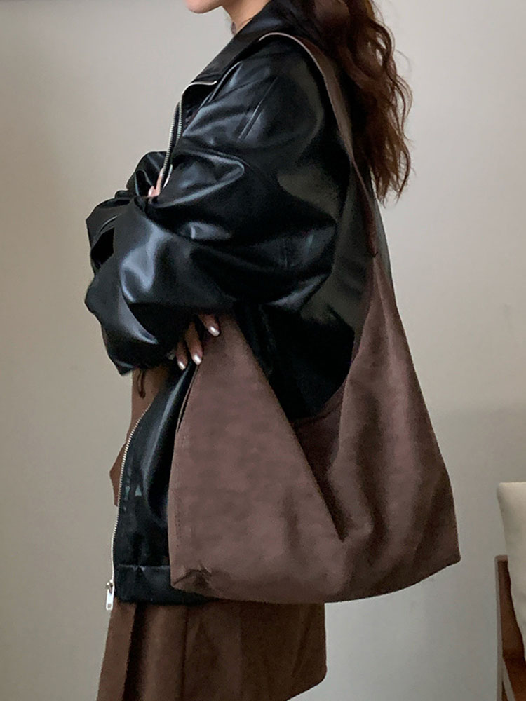Suede Shoulder Bag for Women 2 - Bucket Bag Suede ulasan dan harga