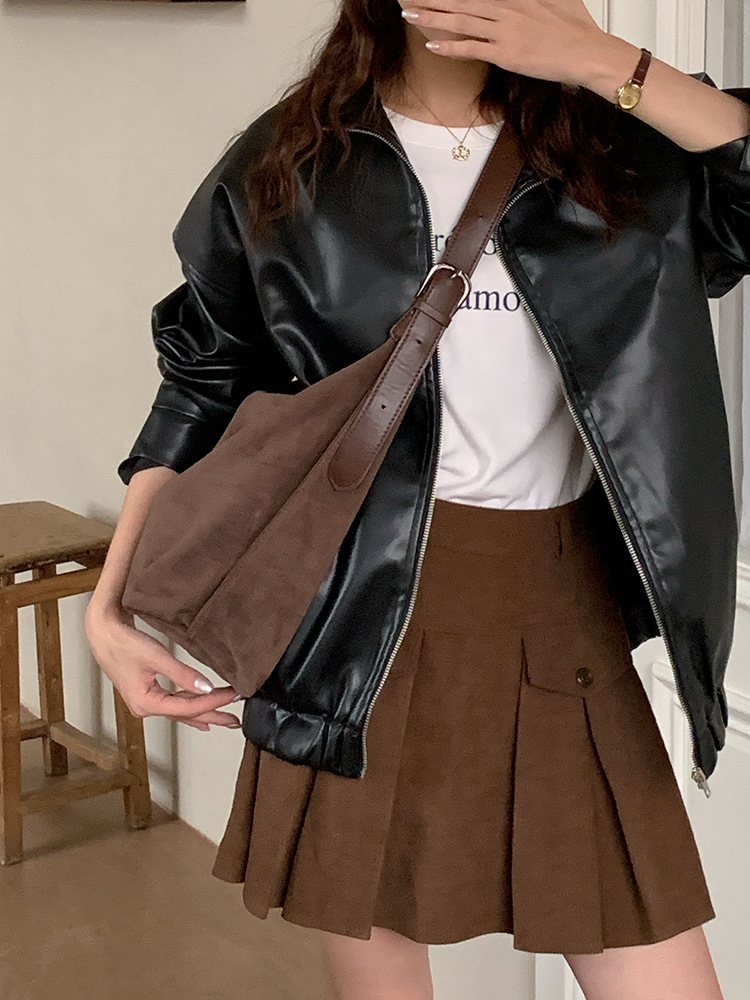 Suede Shoulder Bag for Women 2 - Bucket Bag Suede ulasan dan harga