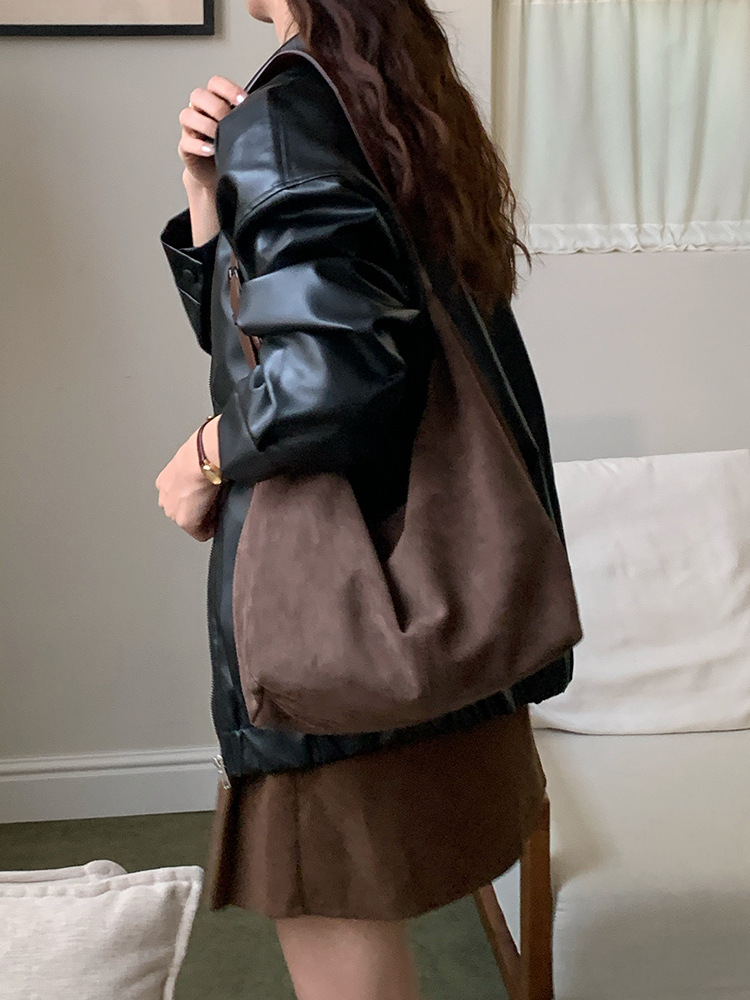 Suede Shoulder Bag for Women 2 - Bucket Bag Suede ulasan dan harga