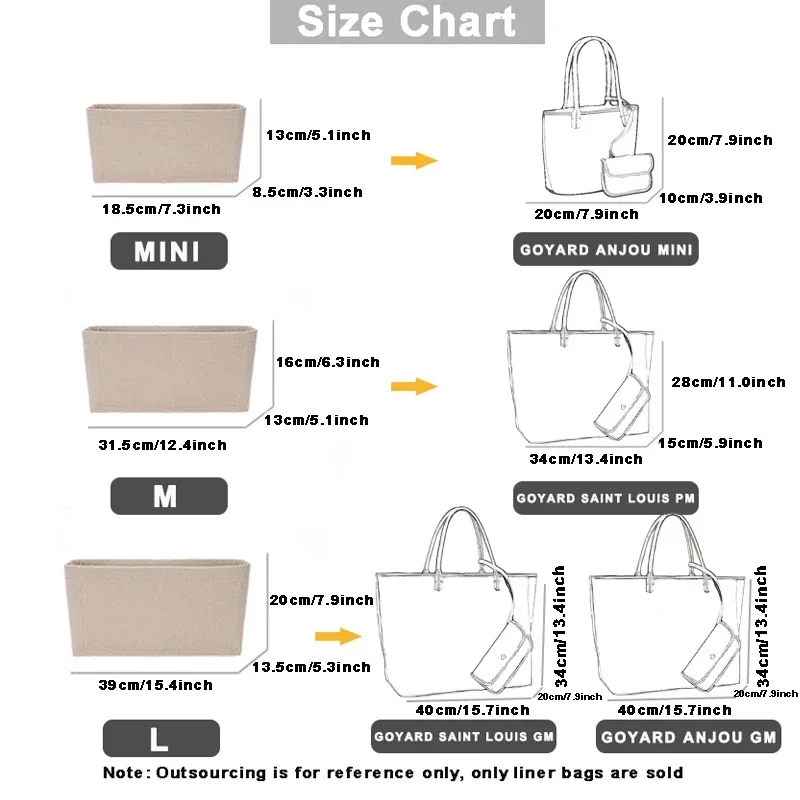 Bag Organizer Inner Liner Sort - Luxury Bags Goyard ulasan dan harga