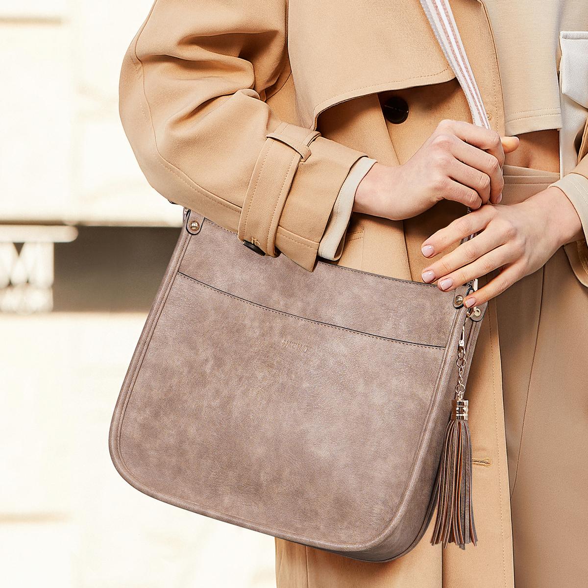 Suede-Look Crossbody Bag for W - Bucket Bag Suede ulasan dan harga